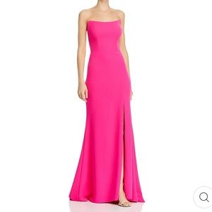bloomingdales aqua hot pink dress- wedding guest